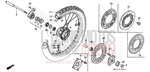 FRONT WHEEL XR250RM de 1991